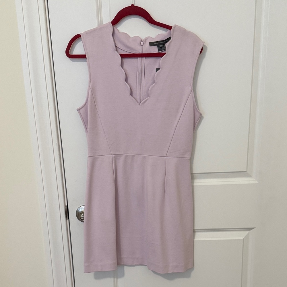 French Connection Lavender Scalloped Mini Dress